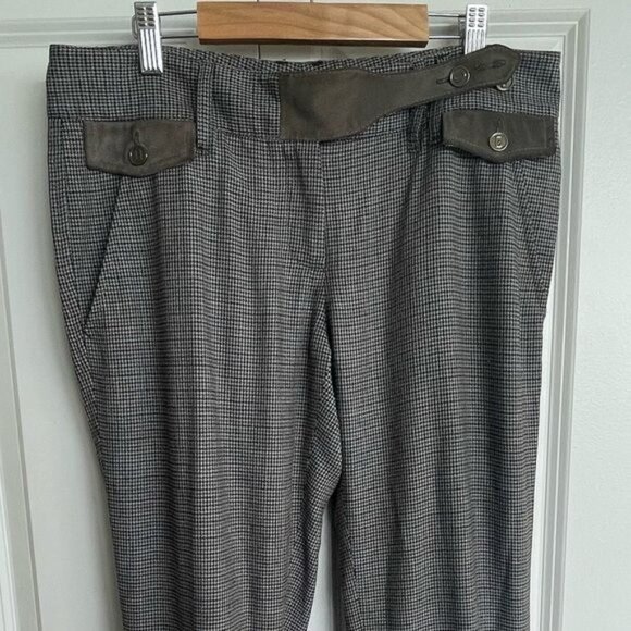 Dolce & Gabbana Women Capri Pants in Houndstooth W Calfskin Details Sz 42 US 10 - Picture 6 of 16